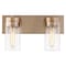 Nuvo Intersection 2-Light Vanity - Burnished Brass with Clear Glass 60/7532 - alternate 2